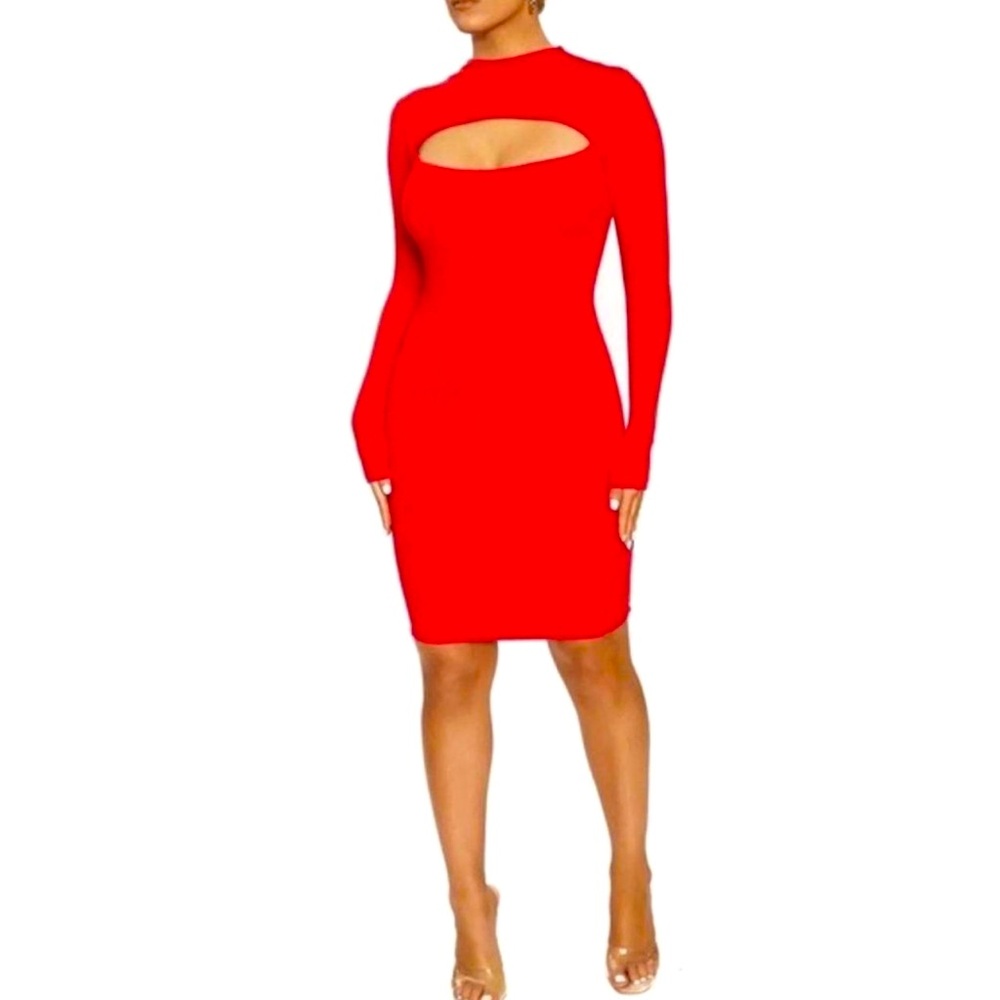 Red Cutout Naked Wardrobe Dress